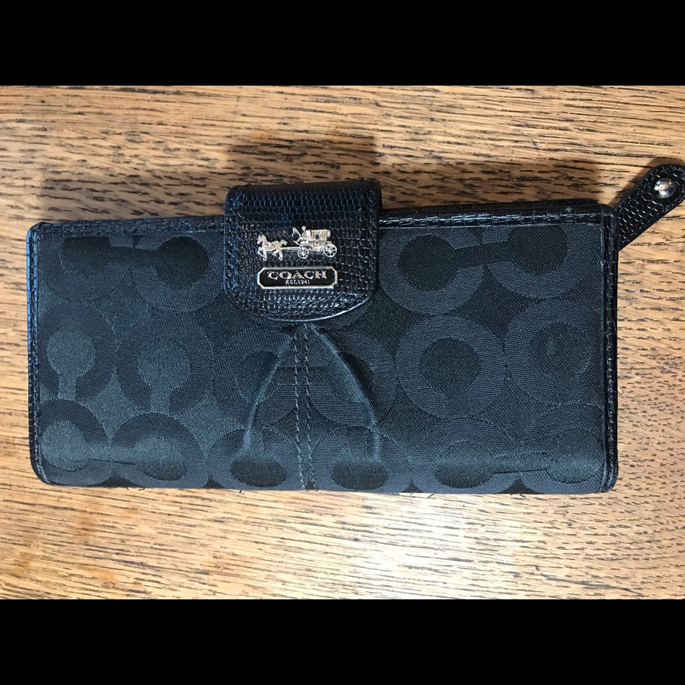 Coach Black Checkbook/ Wallet